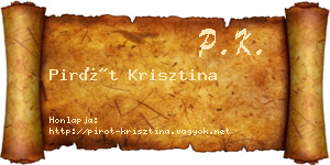 Pirót Krisztina névjegykártya